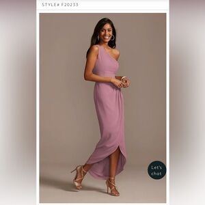 One Shoulder Chiffon Tulip Hem Bridesmaid Dress